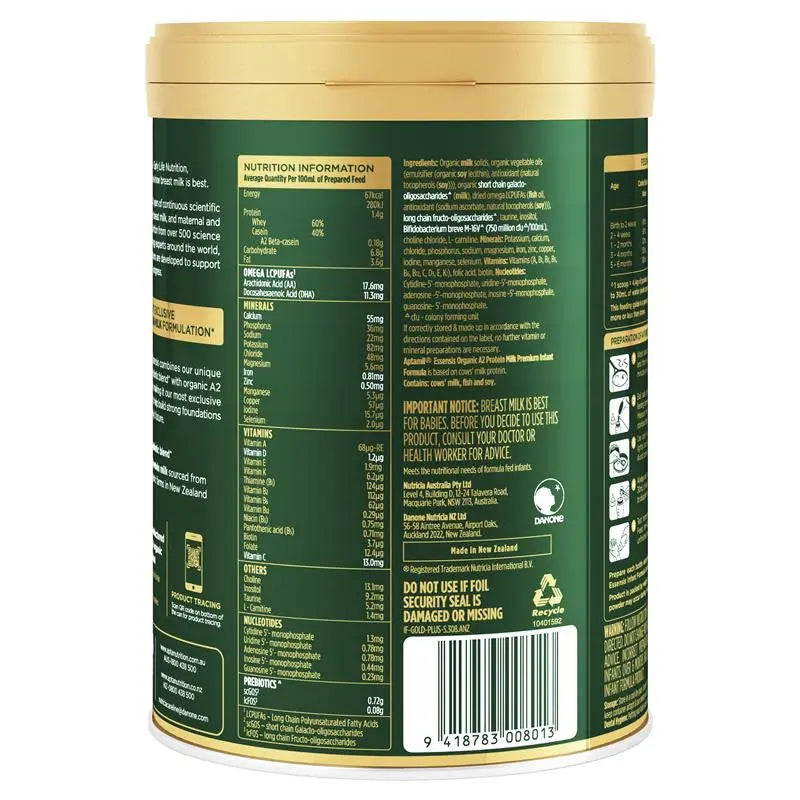 Aptamil Essensis Organic A2 Protein Stage 1 900g