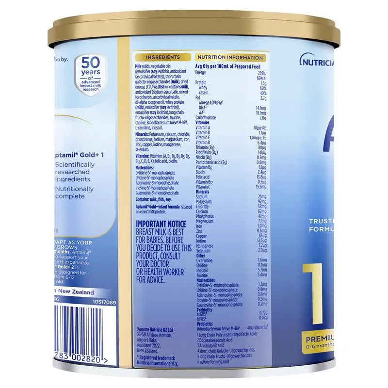 Aptamil Gold+ 1 Baby Infant Formula 900g