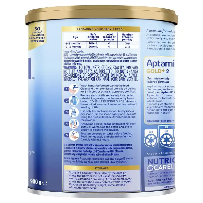Aptamil Gold+ 2 Baby Follow-On Formula 900g