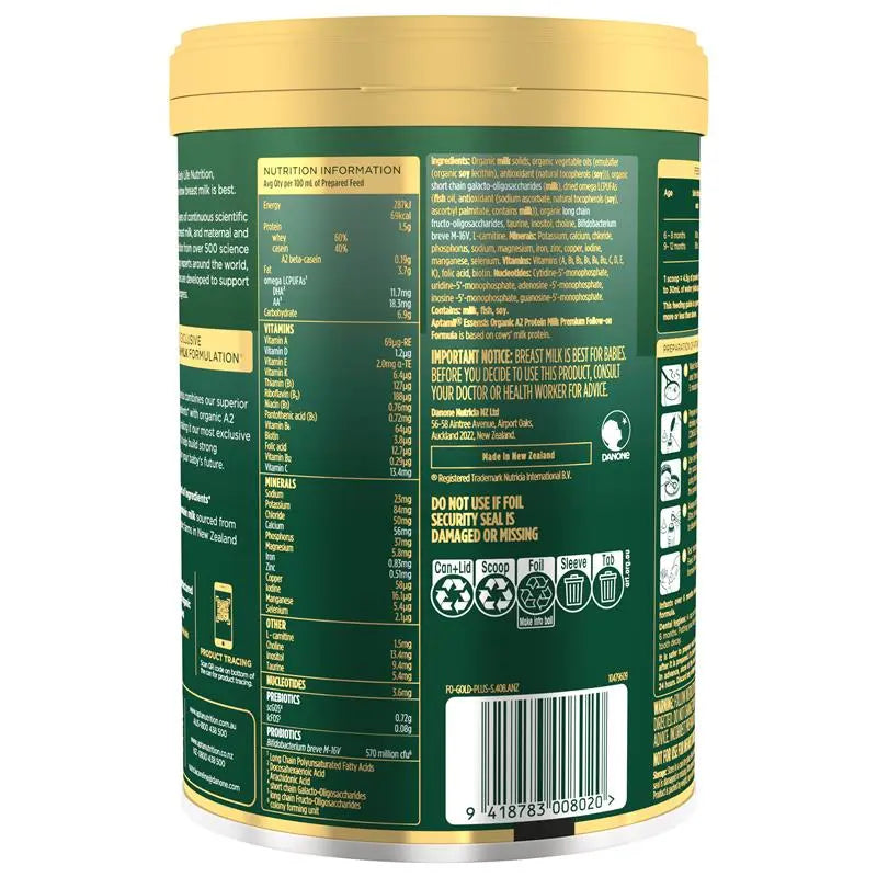 Aptamil Essensis Organic A2 Protein Stage 2 900g