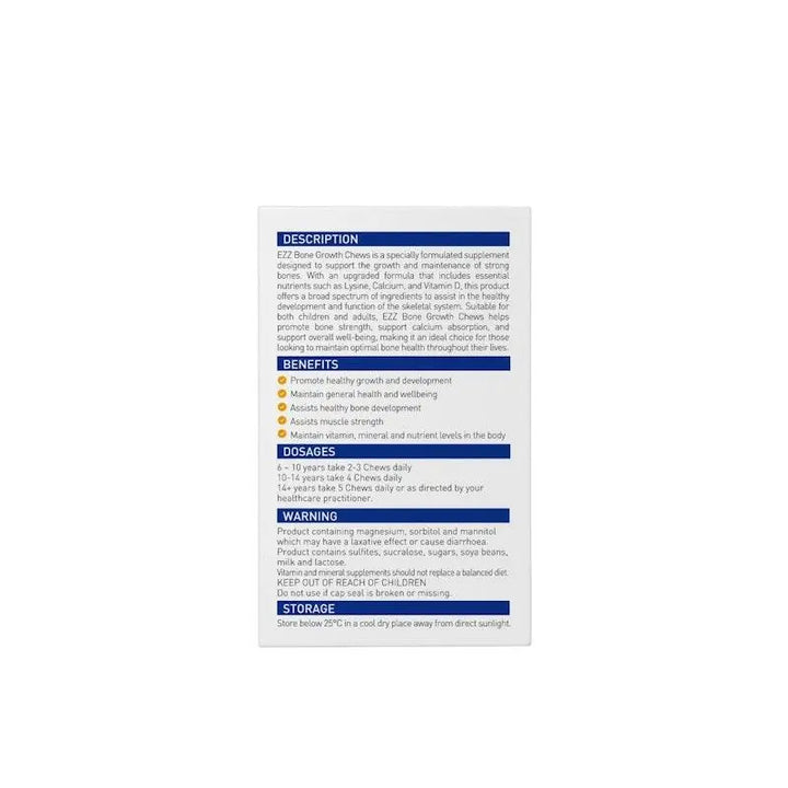 EZZ Bone Growth Chews 120 Tablets