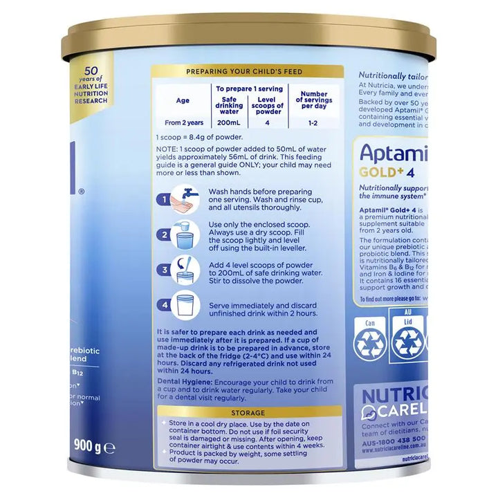 Aptamil Gold+ 4 Junior Nutritional Supplement Milk Drink 900g