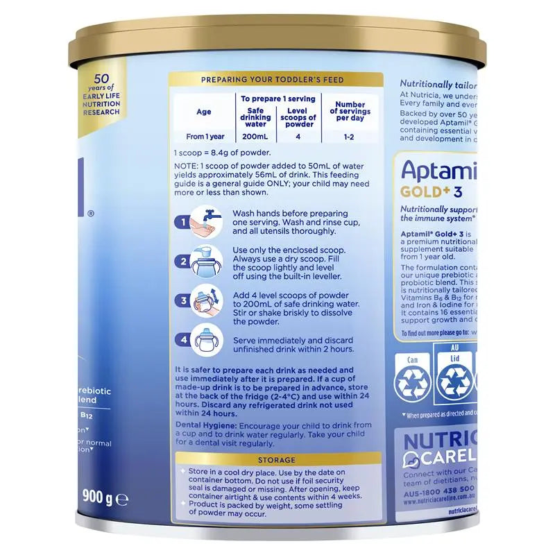 Aptamil Gold+ 3 Toddler Nutritional Supplement 900g