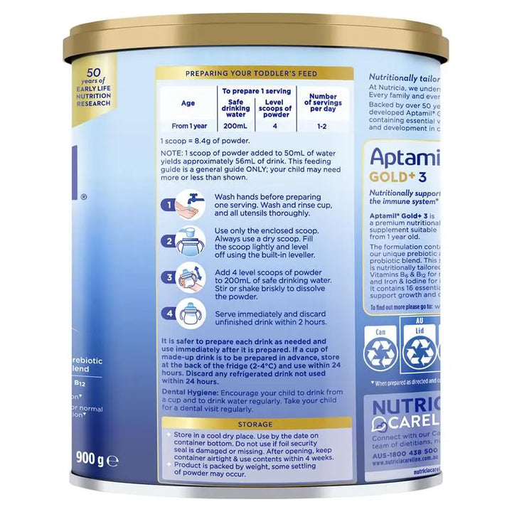 Aptamil Gold+ 3 Toddler Nutritional Supplement 900g