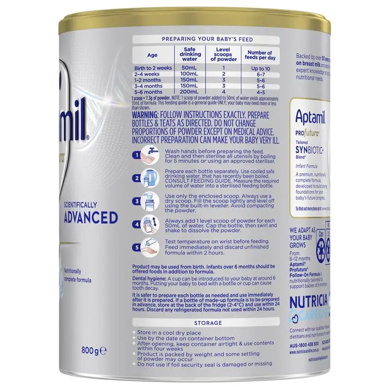 Aptamil Profutura Synbiotic+ Stage 1 Infant Formula 800g