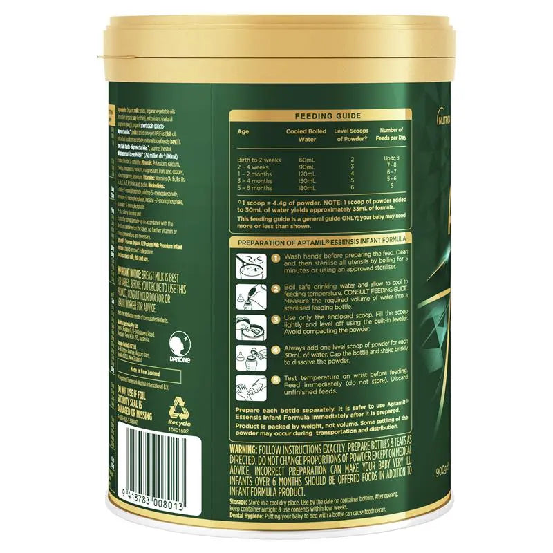 Aptamil Essensis Organic A2 Protein Stage 1 900g