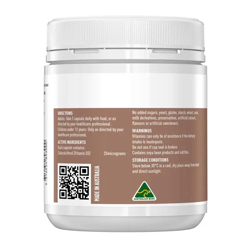 Healthy Care Vitamin D3 1000IU 500 Capsules