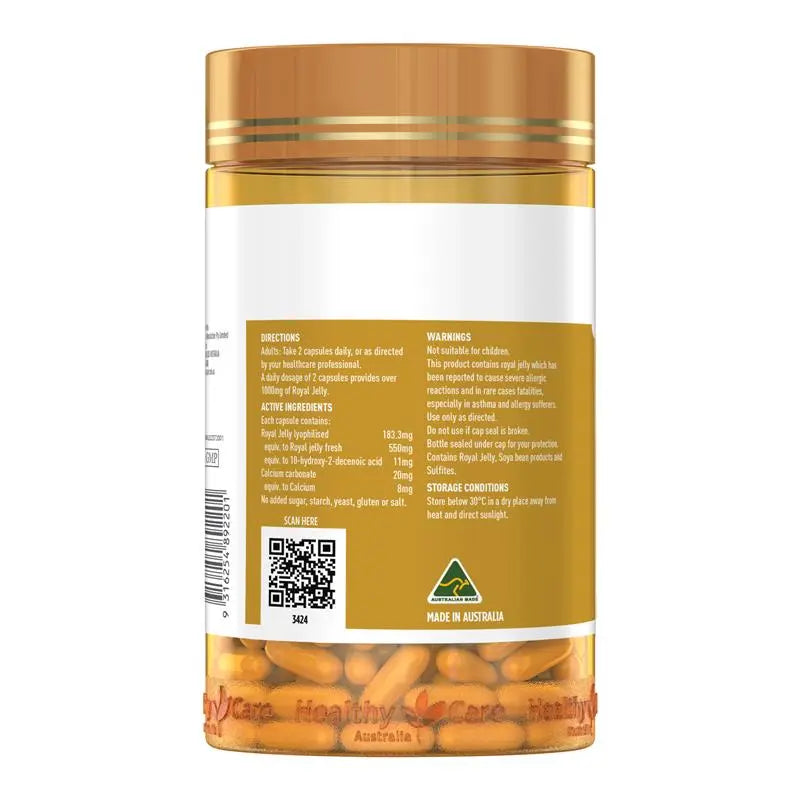 Healthy Care Premium Royal Jelly 1000mg 365 Capsules