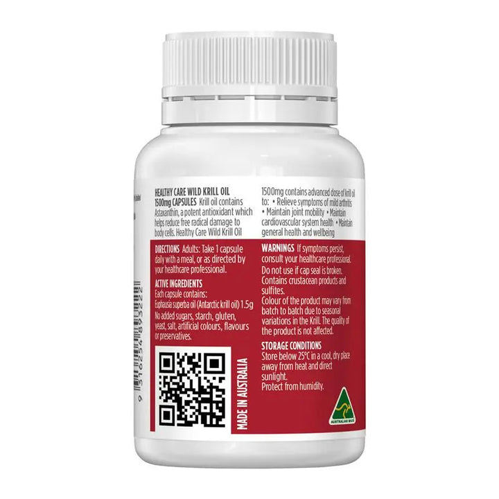 Healthy Care Wild Krill Oil 1500mg 30 Capsules