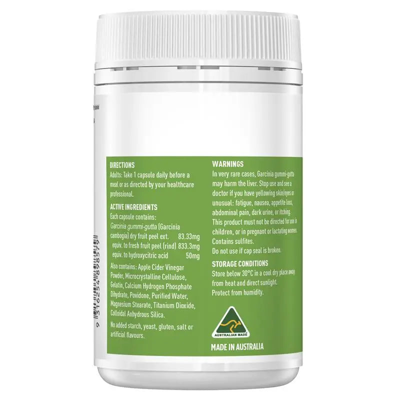 Healthy Care Apple Cider Vinegar + Garcinia 90 Capsules